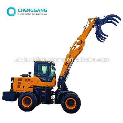 Mini hydraulic grapple log loader wheel machine diesel engine